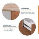 Ver imagem 5 de Balcão Planejado 4 Gavetas 40cm com Tampo Arizona CabeCasa MadeiraOriginals Laranja/Terracota/Branco