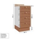 Ver imagem 3 de Balcão Planejado 4 Gavetas 40cm com Tampo Arizona CabeCasa MadeiraOriginals Laranja/Terracota/Branco