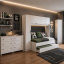 Ver imagem 1 de Quarto Infantil Modulado Bicama com Guarda-Roupa/Cômoda/Sapateira Pulse Multimóveis MP4866 Branco