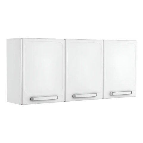 Armário Aéreo de Cozinha Evidence Aço 3 Portas Branco - Bertolini