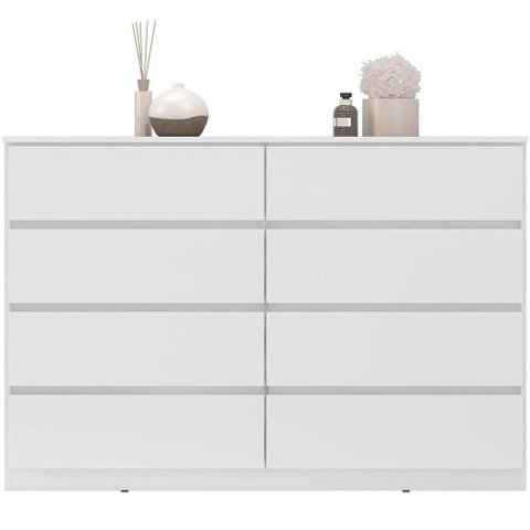 Cômoda Sinatra 8 Gavetas em MDF-MDP com Puxador Cava Branco Demóbile