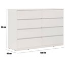 Ver imagem 3 de Cômoda Sinatra 8 Gavetas em MDF-MDP com Puxador Cava Branco Demóbile