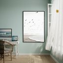 Ver imagem 2 de Quadro Decorativo Gaivotas Voando no Céu-70x50cm:moldura Branca