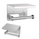 Ver imagem 1 de Suporte Papel Higienico Inox Banheiro Lavabo Parede Prateleira Apoio Celular Objeto Multiuso Resiste