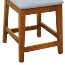 Ver imagem 7 de Kit 2 Banquetas Gabi Madeira Maciça Encosto Telinha -linho Cinza Mescla Impermeável