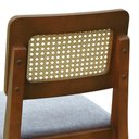 Ver imagem 3 de Kit 2 Banquetas Gabi Madeira Maciça Encosto Telinha -linho Cinza Mescla Impermeável