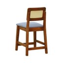 Ver imagem 2 de Kit 2 Banquetas Gabi Madeira Maciça Encosto Telinha -linho Cinza Mescla Impermeável