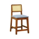 Ver imagem 6 de Kit 2 Banquetas Gabi Madeira Maciça Encosto Telinha -linho Cinza Mescla Impermeável