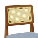 Ver imagem 4 de Kit 2 Banquetas Gabi Madeira Maciça Encosto Telinha -linho Cinza Mescla Impermeável