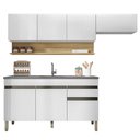 Ver imagem 1 de Armário de Cozinha 4 Peças Balcão com Pia 150cm Lina18 K02 Supremo/Freijó - Mpozenato