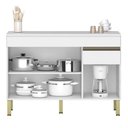 Ver imagem 2 de Armário de Cozinha 4 Peças Balcão com Pia 150cm Lina18 K02 Supremo/Freijó - Mpozenato