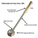 Ver imagem 3 de Bomba para Chimarrão Inox Premium Bocal Banhado a Ouro 24k