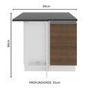 Ver imagem 2 de Balcão de Canto Madesa Acordes 100% MDF 1 Porta Branco/Rustic Cor:Branco/Rustic