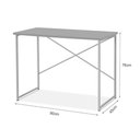 Ver imagem 3 de Escrivaninha Steel 90 Cm Estilo Industrial com Pés em Aço Preto/off White