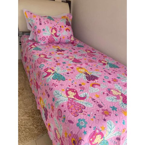 Cobre Leito Dupla Face Infantil Solteiro 2pçs Estampado:rosa Pink