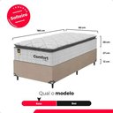 Ver imagem 4 de Cama Box Solteiro + Colchão Comfort Class Pillow Top 88x188 Branco/suede Bege