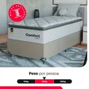Ver imagem 5 de Cama Box Solteiro + Colchão Comfort Class Pillow Top 88x188 Branco/suede Bege