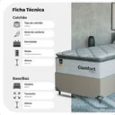 Ver imagem 3 de Cama Box Solteiro + Colchão Comfort Class Pillow Top 88x188 Branco/suede Bege