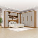 Ver imagem 1 de Guarda-roupa Casal Modulado Andorra 11 Portas 4 Gavetas Cinamomo/off White - Pnr Móveis