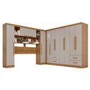 Ver imagem 2 de Guarda-roupa Casal Modulado Andorra 11 Portas 4 Gavetas Cinamomo/off White - Pnr Móveis