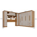 Ver imagem 4 de Guarda-roupa Casal Modulado Andorra 11 Portas 4 Gavetas Cinamomo/off White - Pnr Móveis