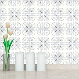 Papel de Parede para Cozinha Azulejo Português Lavável Branco - 1