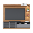 Ver imagem 2 de Home Theater Campeche com 1 Porta Deslizante Brise e 3 Spot de Led Freijó Cinza - Colibri