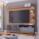 Ver imagem 1 de Home Theater Campeche com 1 Porta Deslizante Brise e 3 Spot de Led Freijó Cinza - Colibri
