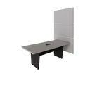 Ver imagem 3 de Mesa Reunião 2,00m X 0,90m 1cx Tomada e 3 Painéis de Tv F5 Cor:cinza Sagrado com Preto