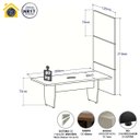 Ver imagem 2 de Mesa Reunião 2,00m X 0,90m 1cx Tomada e 3 Painéis de Tv F5 Cor:cinza Sagrado com Preto