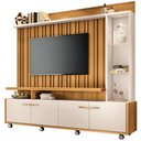 Ver imagem 1 de Estante Painel para Tv 60 Pol com Led Ian B01 Cinamomo Off White - Lyam Decor