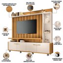 Ver imagem 3 de Estante Painel para Tv 60 Pol com Led Ian B01 Cinamomo Off White - Lyam Decor