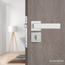 Ver imagem 2 de Fechadura de Porta Pado 701 Roseta Quadrada 55mm Banheiro / Wc - Cromado Acetinado
