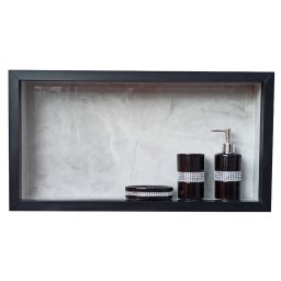 Nichos de Porcelanato Cinza Borda Preta para Banheiro 60x32cm - 1