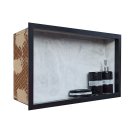 Ver imagem 2 de Nichos de Porcelanato Cinza Borda Preta para Banheiro 60x32cm