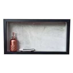 Nichos de Porcelanato Cinza Borda Preta para Banheiro 60x32cm - 12