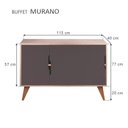 Ver imagem 5 de Aparador Buffet Murano Moderno 3 Portas MDP 115cm Carvalho e Grafite Mercado Das Prateleiras