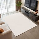 Ver imagem 2 de Tapete Sala Quarto Rústico 2,00m X 1,40m Moderno Antiderrapante Decoração Artesanal Boho Tear Cru