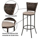 Ver imagem 4 de Kit 3 Banqueta Aurora Fibra Sintética Junco Jardim Varanda Cozinha Chocolate Mesclado