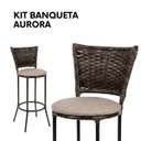 Ver imagem 6 de Kit 3 Banqueta Aurora Fibra Sintética Junco Jardim Varanda Cozinha Chocolate Mesclado