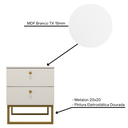 Ver mais imagens de Mesa de Cabeceira Industrial Mdf com Pés Metalon Dourado Plancasa Branco Tx
