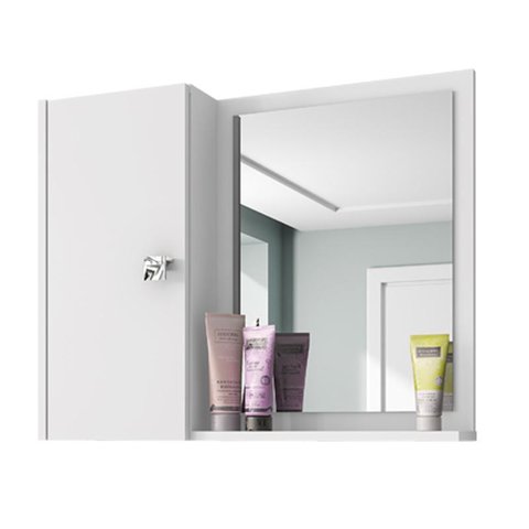 Espelheira e Armario Superior Gênova Branco - Bechara