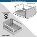 Ver imagem 4 de Armário de Arquivo Oficio 4 Gavetas Pandin 47 Cm (larg) Aço Preto C/ Frente Gaveta Branca C/ Chave
