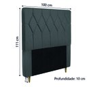 Ver imagem 3 de Cabeceira Estofada para Cama Box Solteiro Miami de 0,88m Suede Dobuê