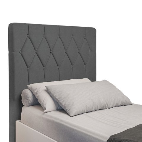 Cabeceira Estofada para Cama Box Solteiro Miami de 0,88m Suede Dobuê