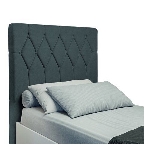 Cabeceira Estofada para Cama Box Solteiro Miami de 0,88m Suede Dobuê