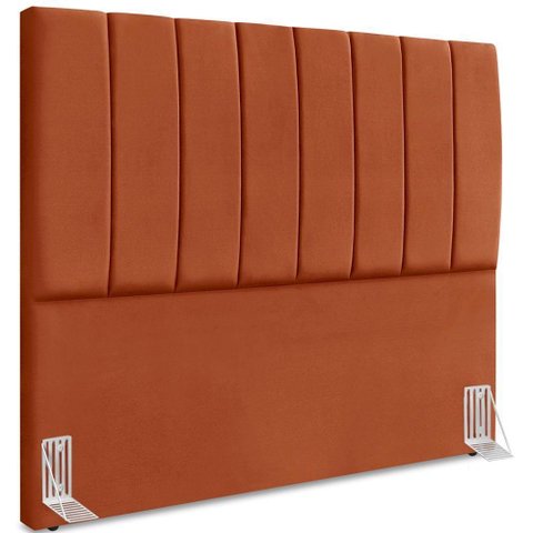 Cabeceira Casal 140cm Allia Suede Terracota Rm Terracota