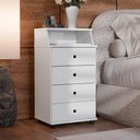 Ver imagem 2 de Mesa de Cabeceira Luxo New Ii 4 Gavetas Branco – EJ Móveis