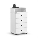 Ver imagem 1 de Mesa de Cabeceira Luxo New Ii 4 Gavetas Branco – EJ Móveis