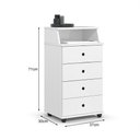 Ver imagem 4 de Mesa de Cabeceira Luxo New Ii 4 Gavetas Branco – EJ Móveis